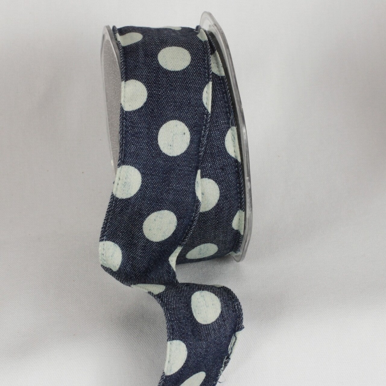 The Ribbon People Blue and White Polka Dots Wired Craft Ribbons 1.5" x 40 Yards